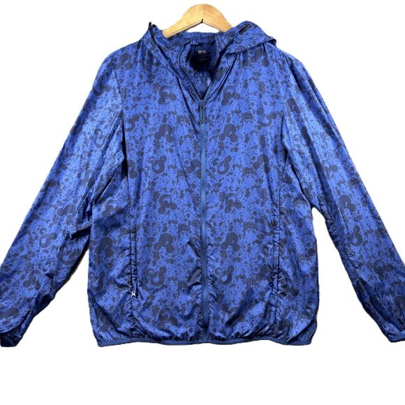 Uniqlo x Disney Mickey Mouse Packable Jacket Windbreaker Blue Unisex Medium F173 - Picture 1 of 11